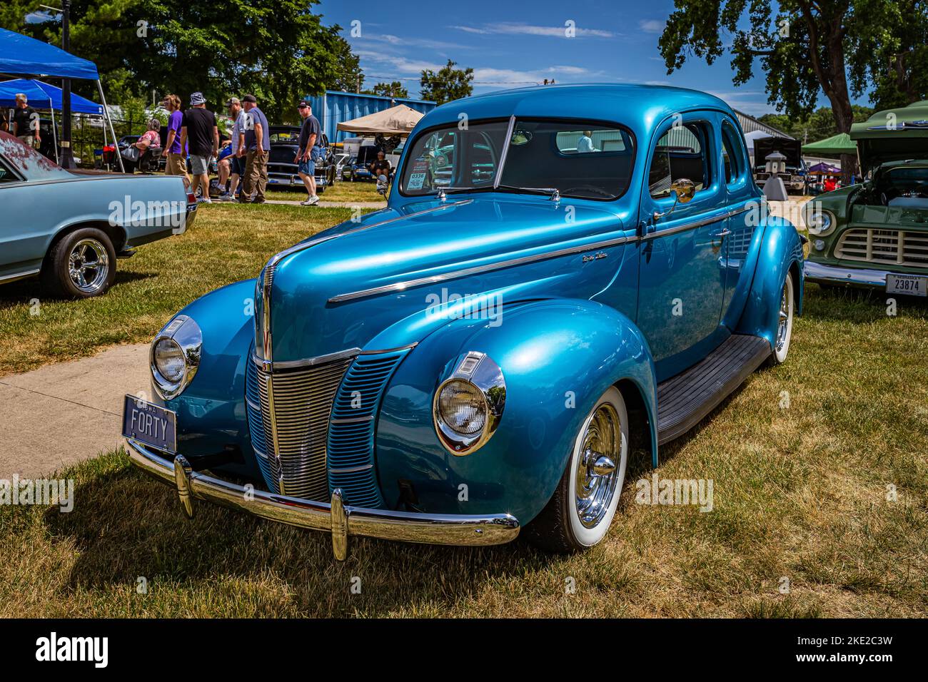 Des Moines, IA July 02, 2022 High perspective front corner view of a