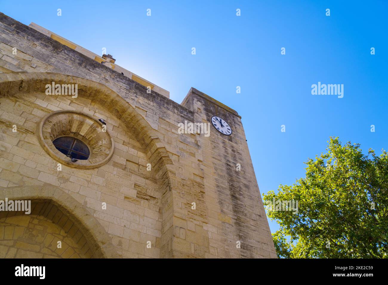 part of an old church in aigues-mortes, France Stock Photo