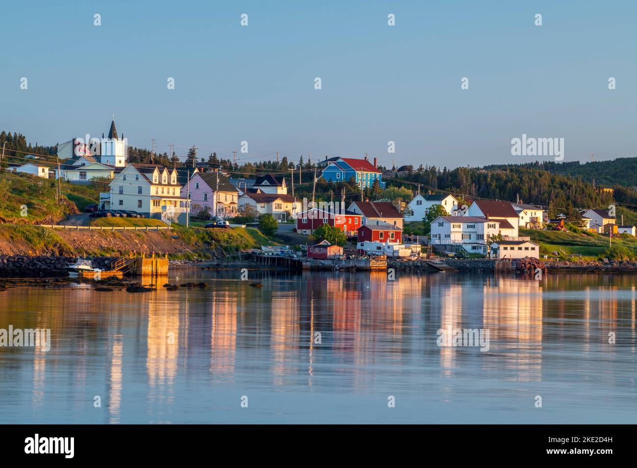 Shoreline buildings at sunrise, Twillingate, Newfoundland and Labrador