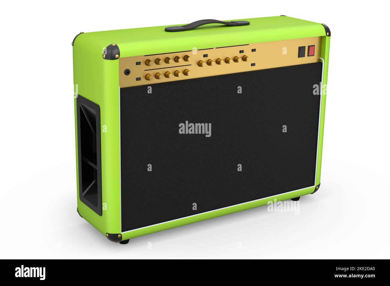 Classical electric and acoustic guitar amplifier isolated on white