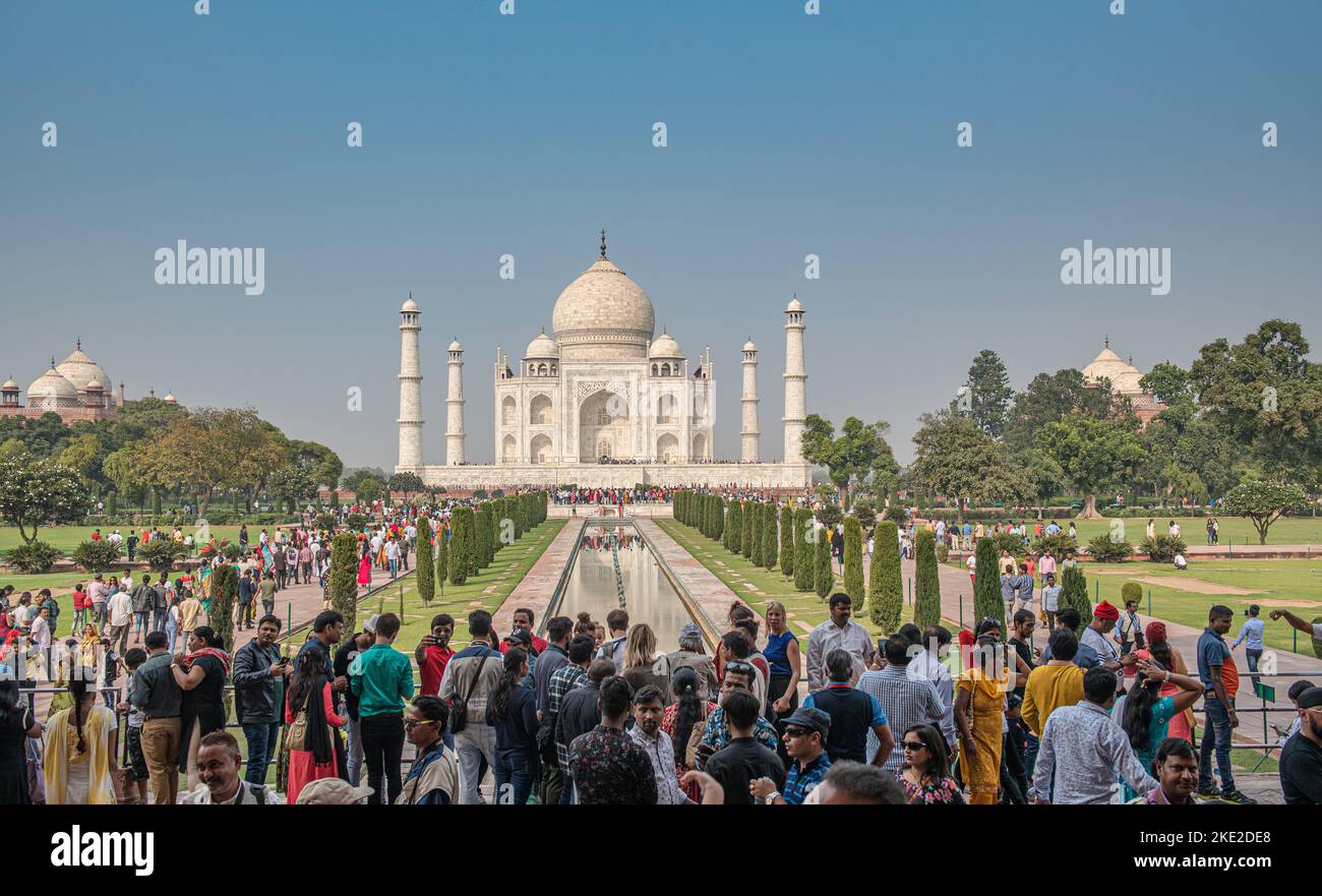 The Majestic Taj Mahal at Agra India Stock Photo