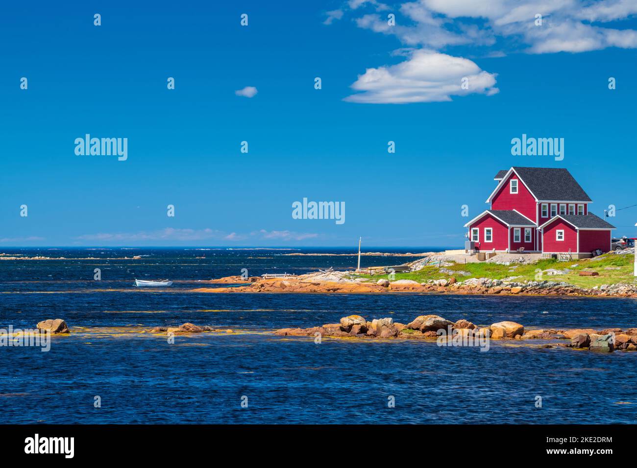 House and stages overlooking the harbour, Joe Batt's Arm, Newfoundland and Labrador NL, Canada