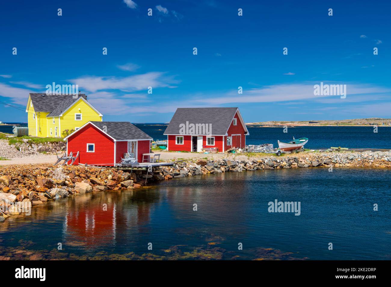 House and stages overlooking the harbour, Joe Batt's Arm, Newfoundland