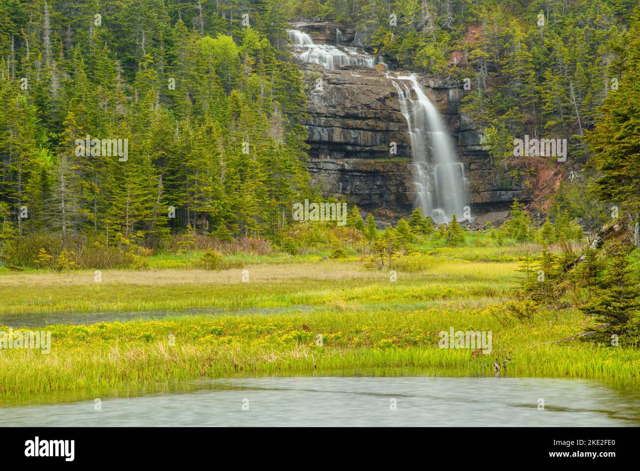 Hidden Falls, Sheaves Cove, Newfoundland and Labrador NL, Canada Stock