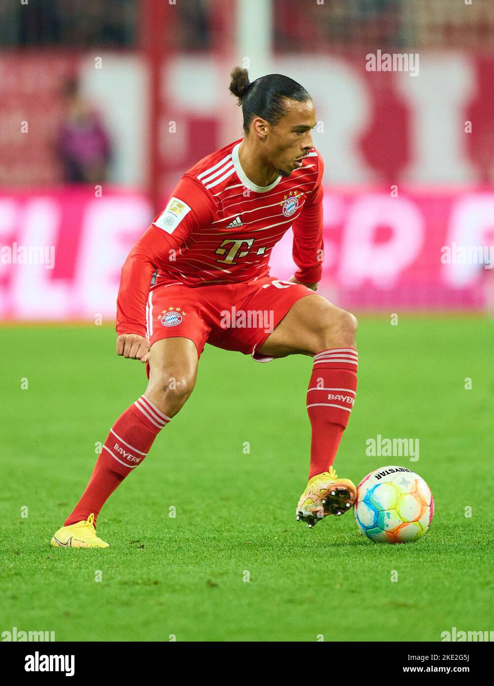 Leroy SANE, FCB 10  in the match FC BAYERN MÜNCHEN - SV WERDER BREMEN 6-1 1.German Football League on Nov 8, 2022 in Munich, Germany. Season 2022/2023, matchday 14, 1.Bundesliga, FCB, München, 14.Spieltag © Peter Schatz / Alamy Live News    - DFL REGULATIONS PROHIBIT ANY USE OF PHOTOGRAPHS as IMAGE SEQUENCES and/or QUASI-VIDEO - Stock Photo
