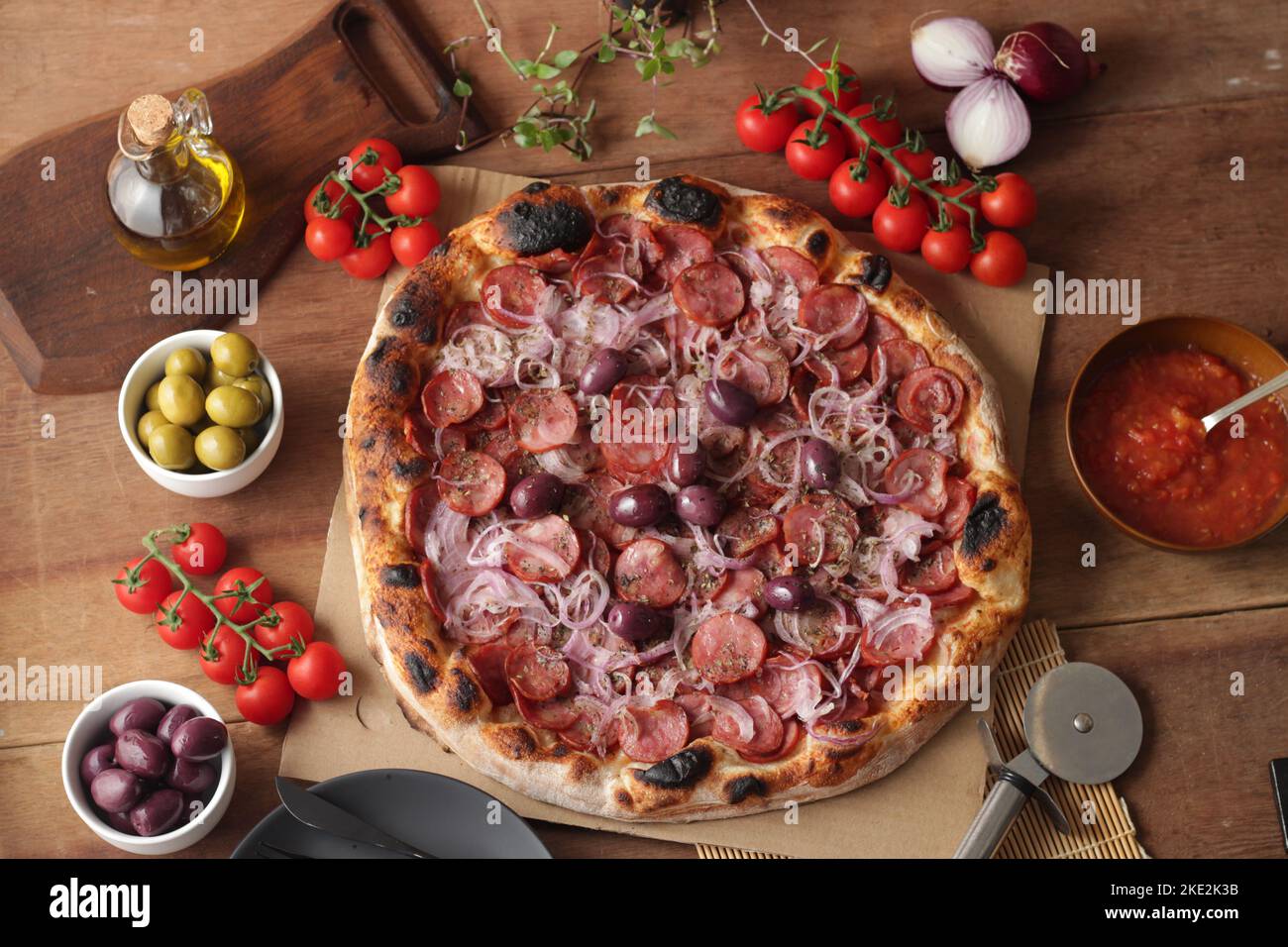 Traditional pizza Stock Photo