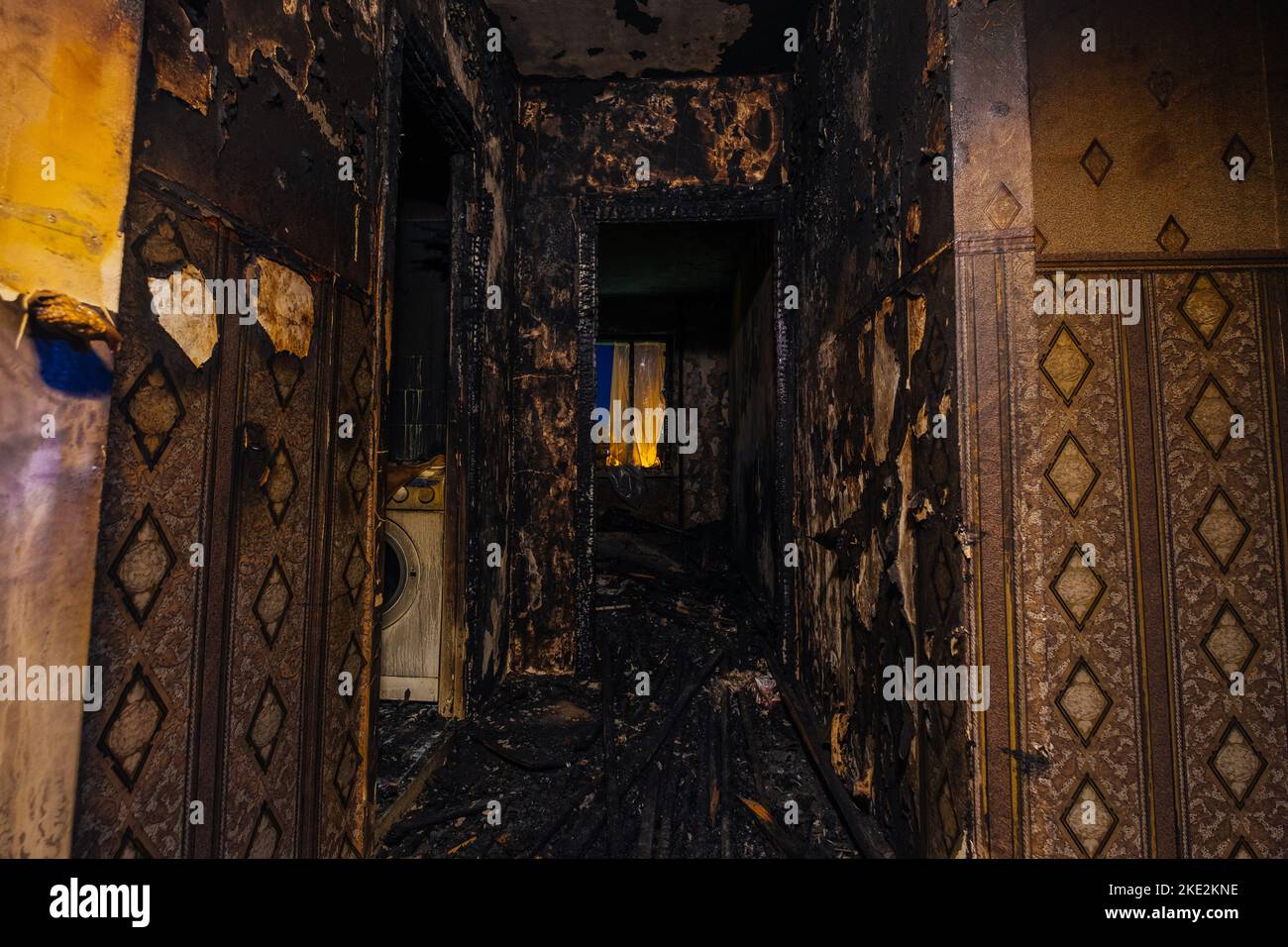 Burnt apartment house interior. Consequences of fire Stock Photo Alamy