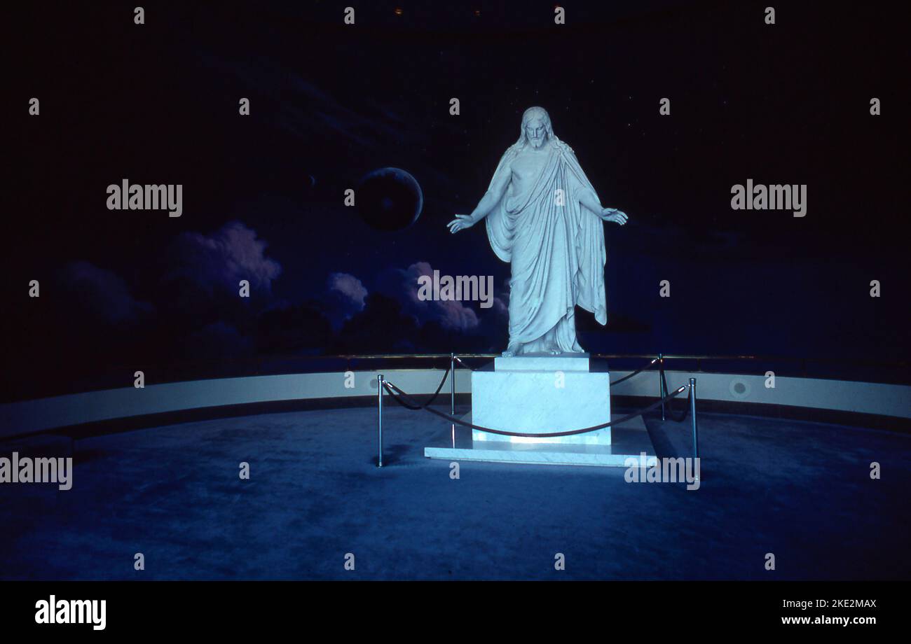 Christ Statue, Mormon Temple Square in Salt Lake City, Utah Stock Photo