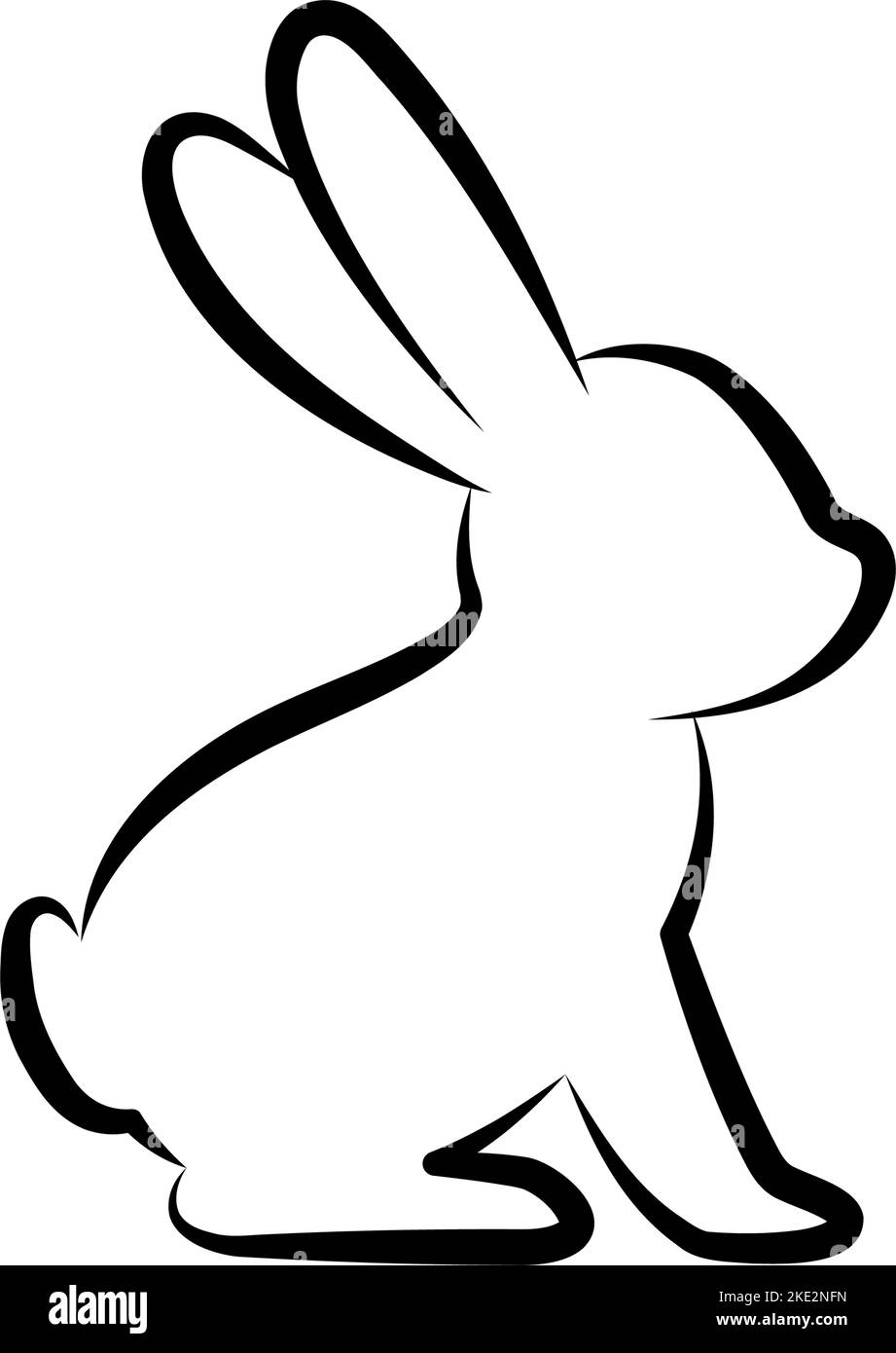 Hare symbol. Rabbit sign. Hare, rabbit icon. Animal silhouette. Vector minimalist illustration