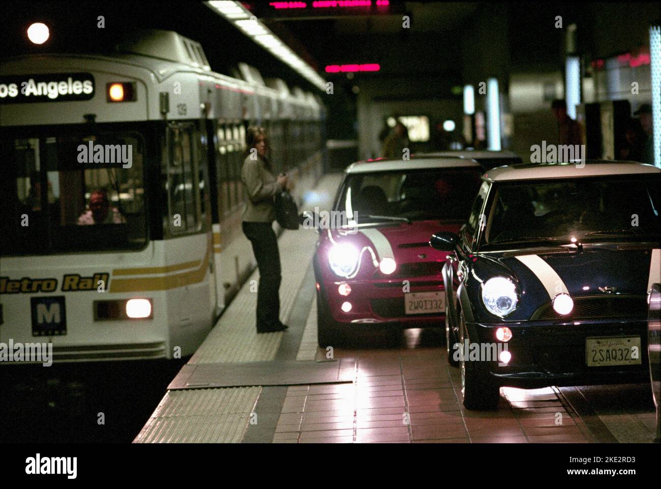 THE ITALIAN JOB, MINI CARS ON SUBWAY PLATFORM, 2003 Stock Photo