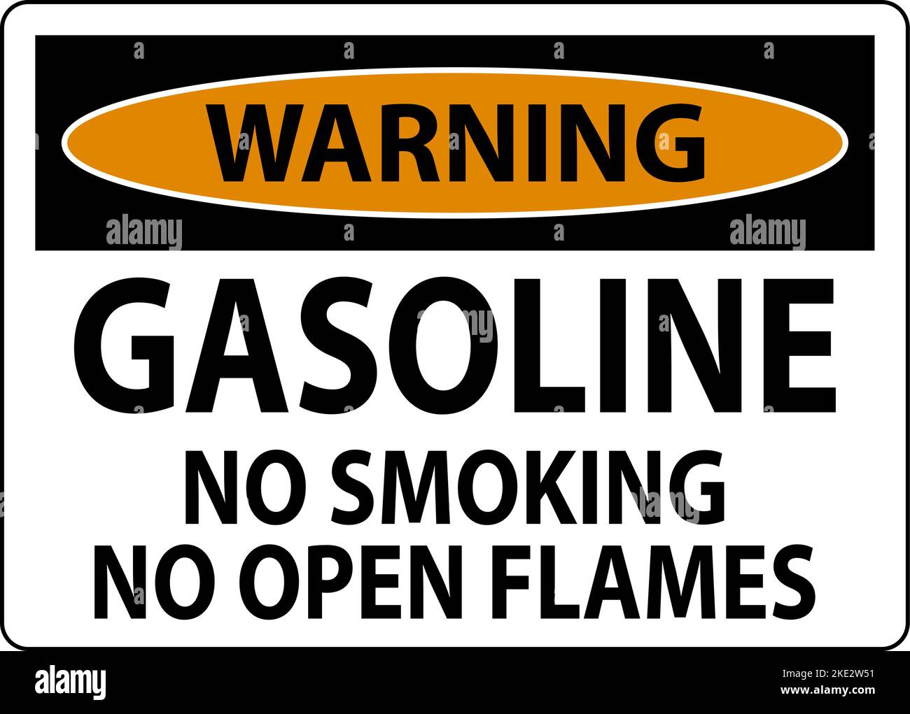 Warning Sign Gasoline ,No Smoking, No Open Flames Stock Vector Image