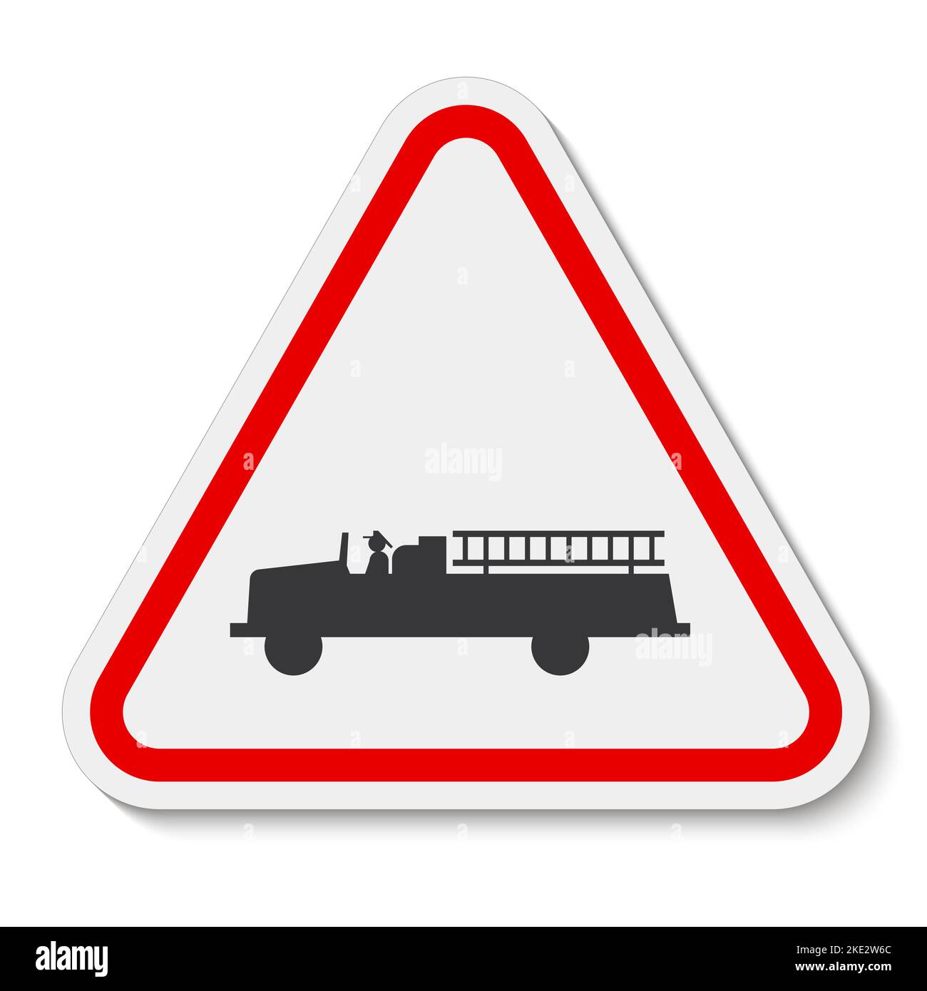 Emergency Vehicle Crossing Sign On White Background Stock Vector Image