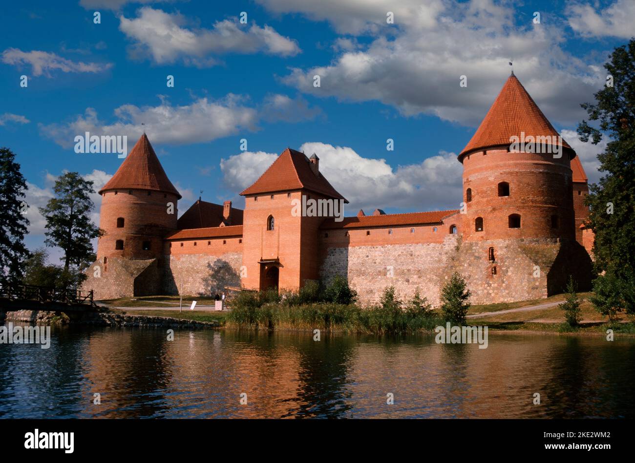 Courtyard of Trakai Castle, Lake Galve,  Lithuania (15th C) Stock Photo