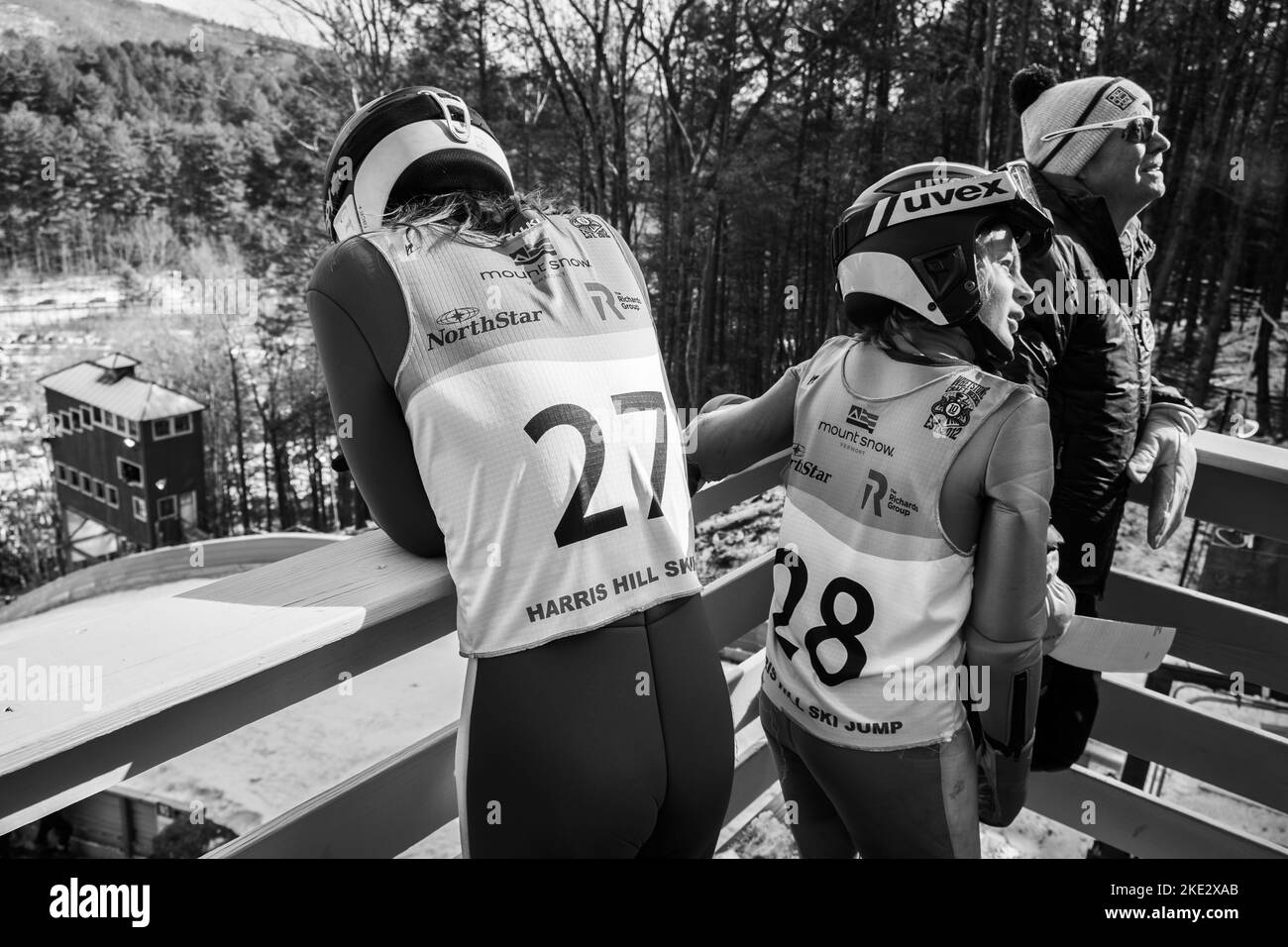The 100th anniversary of the Harris Hill Ski Jump in Brattleboro, Vermont, USA, February 20, 2022. Stock Photo