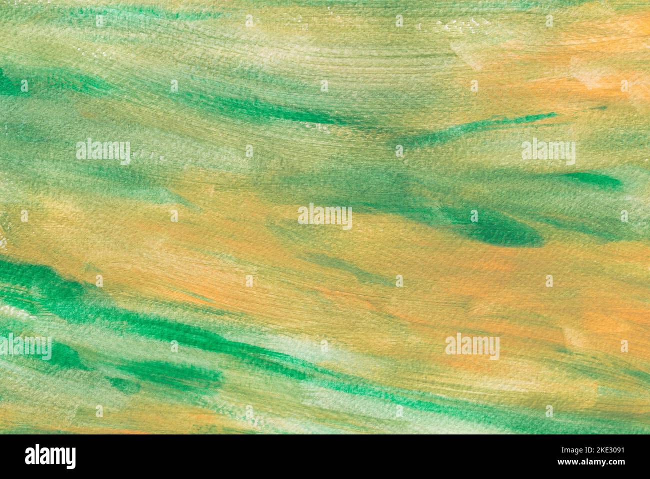 green, yellow colors acrylic painted background texture Stock Photo