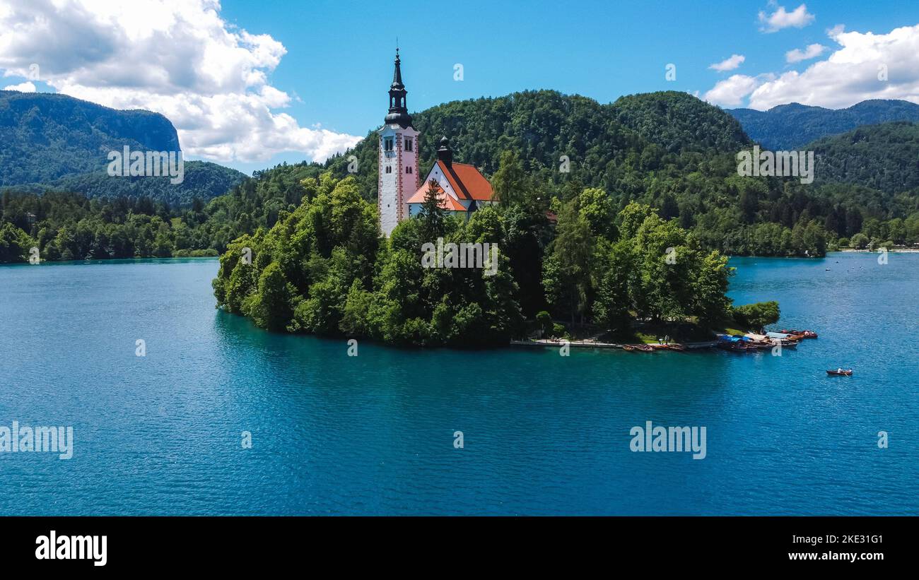 Lake Bled - Slovenia [Drone] Stock Photo - Alamy