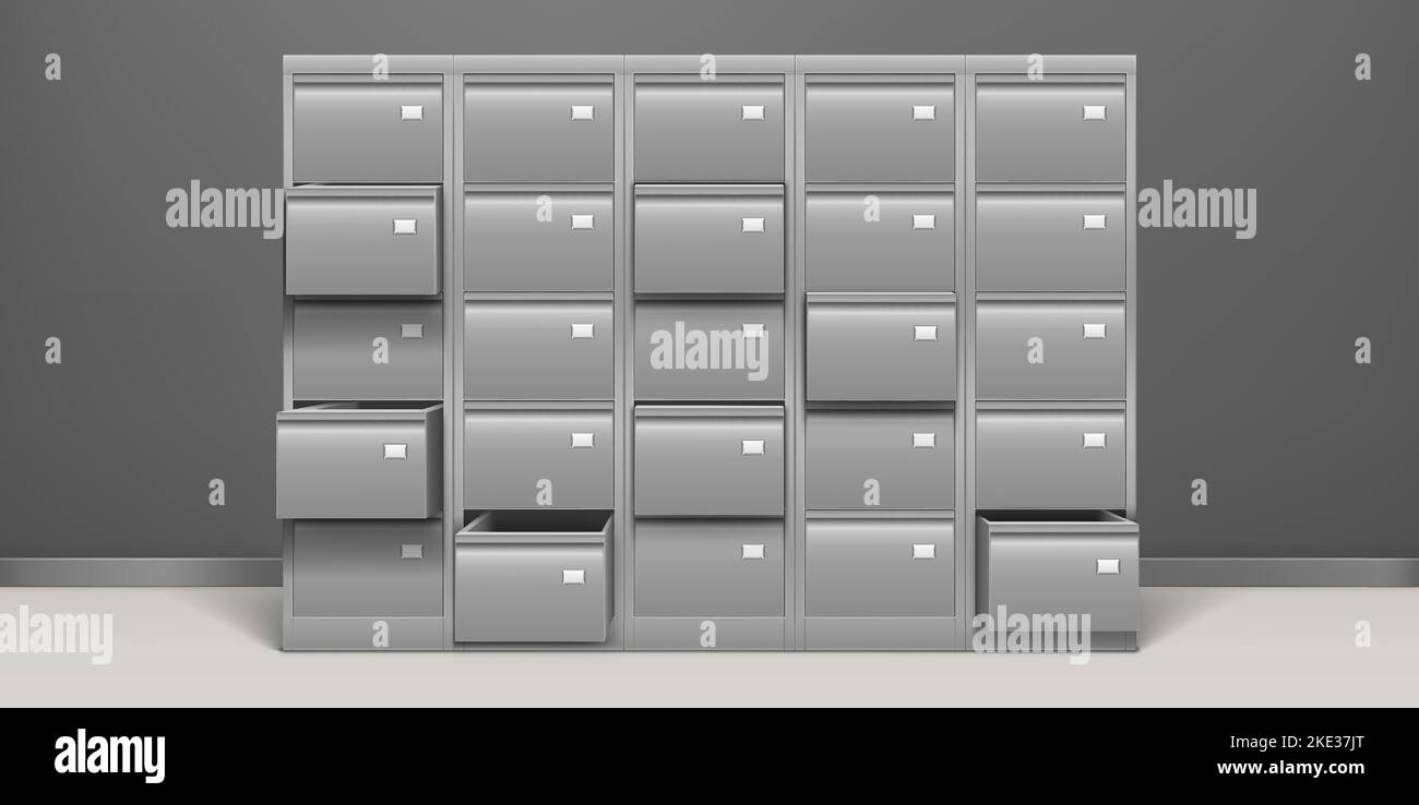 File office archive storage with drawers for documents, paper