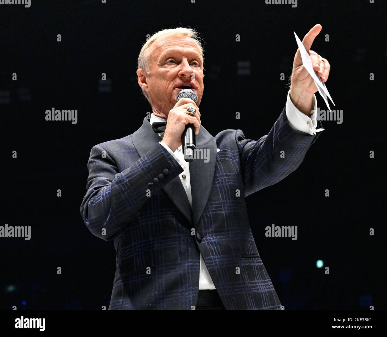 Saitama, Japan. 1st Nov, 2022. Boxing ring announcer Jimmy Lennon Jr