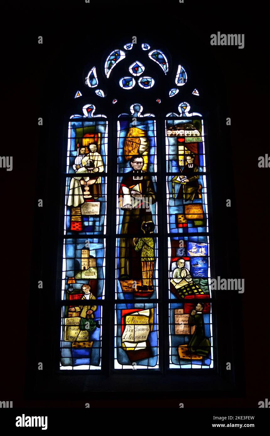 Gothic architecture colorfull window glowing contrast beauty Stock