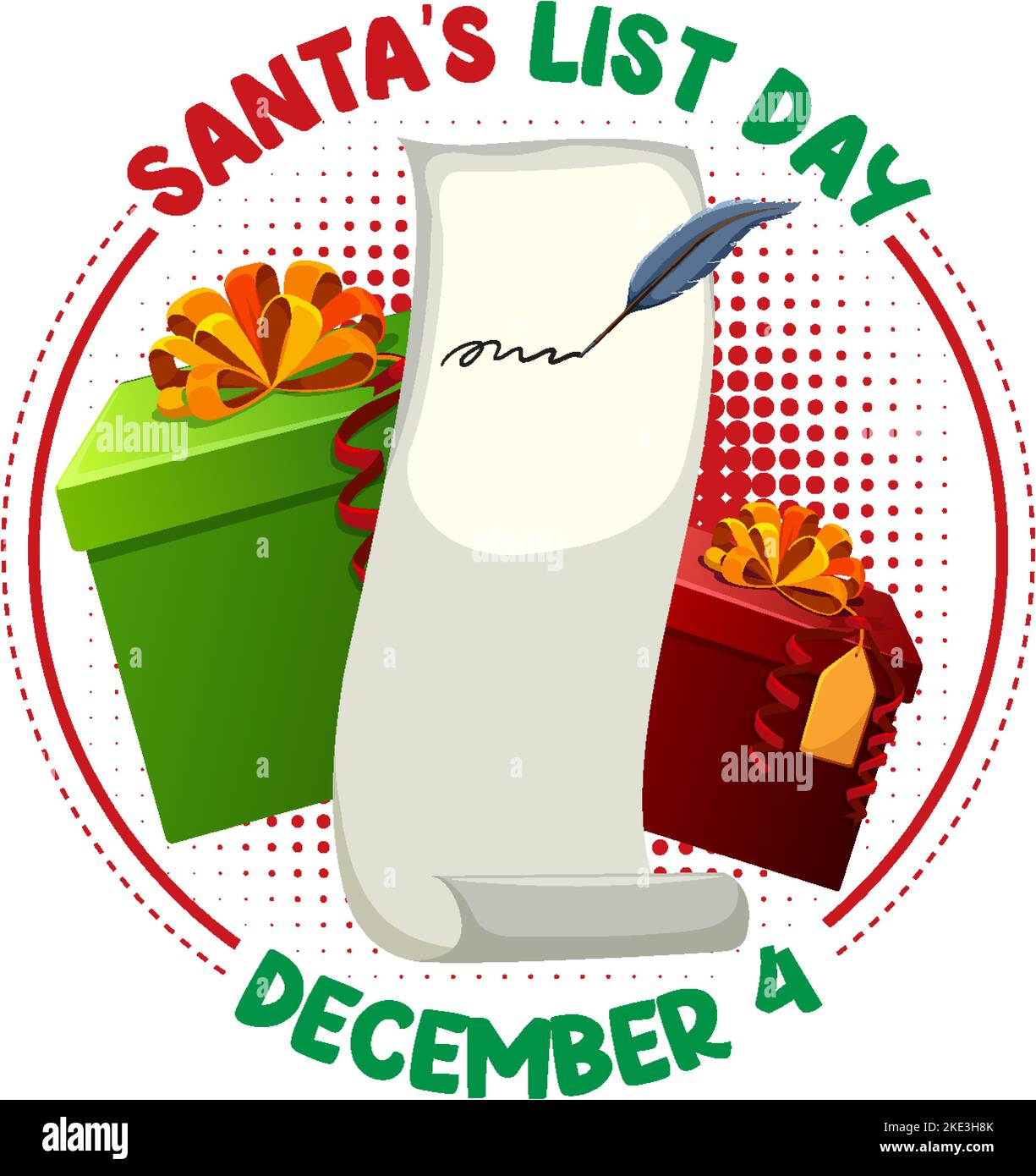 Santa's list day text banner design illustration Stock Vector Image ...