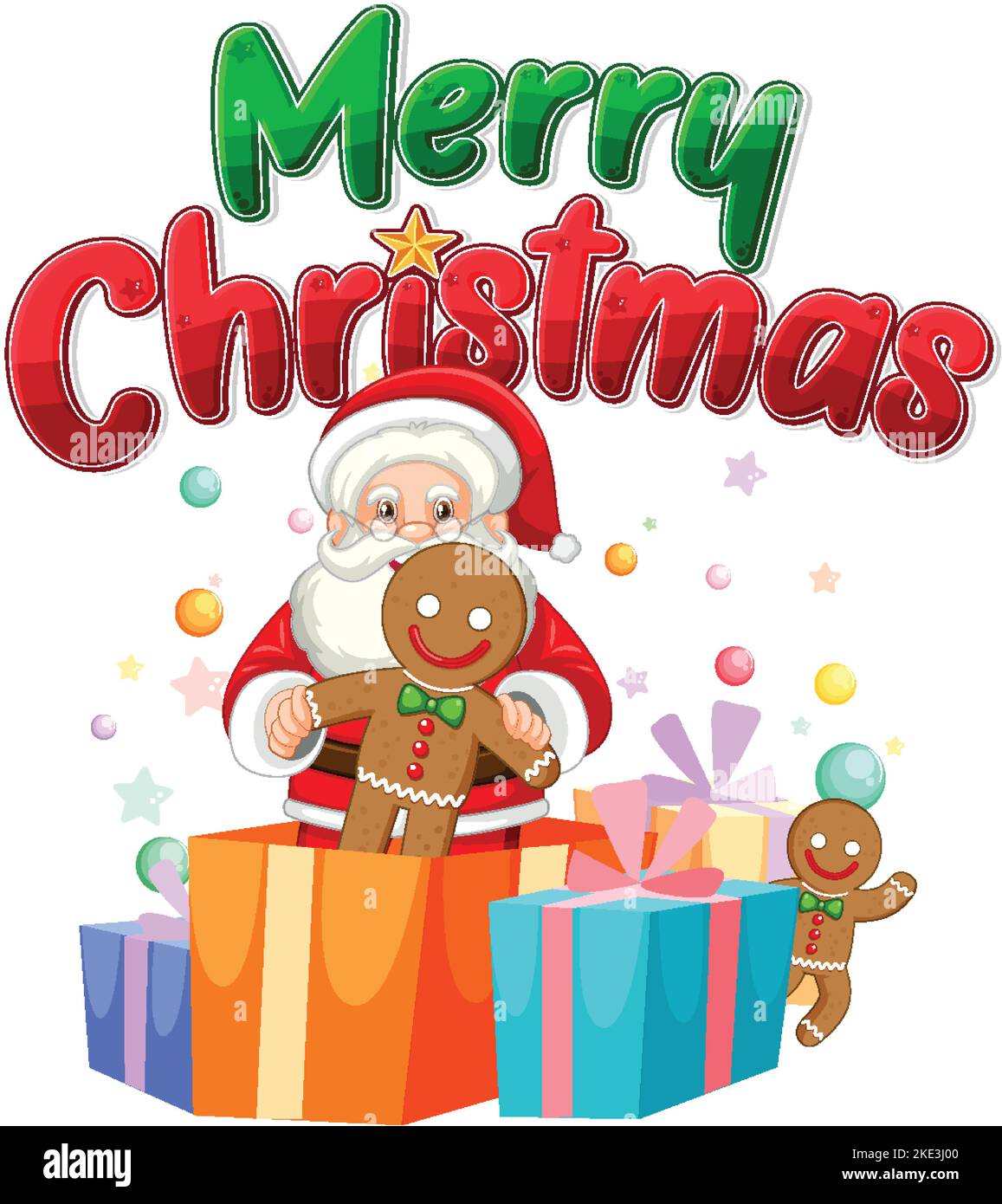 Santa Claus and Christmas gift box illustration Stock Vector Image ...