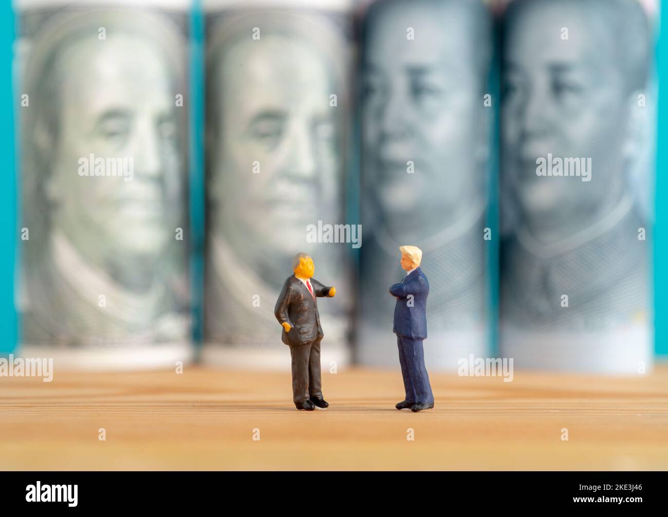 Miniature toys concept of trade war between USA and China Stock Photo ...