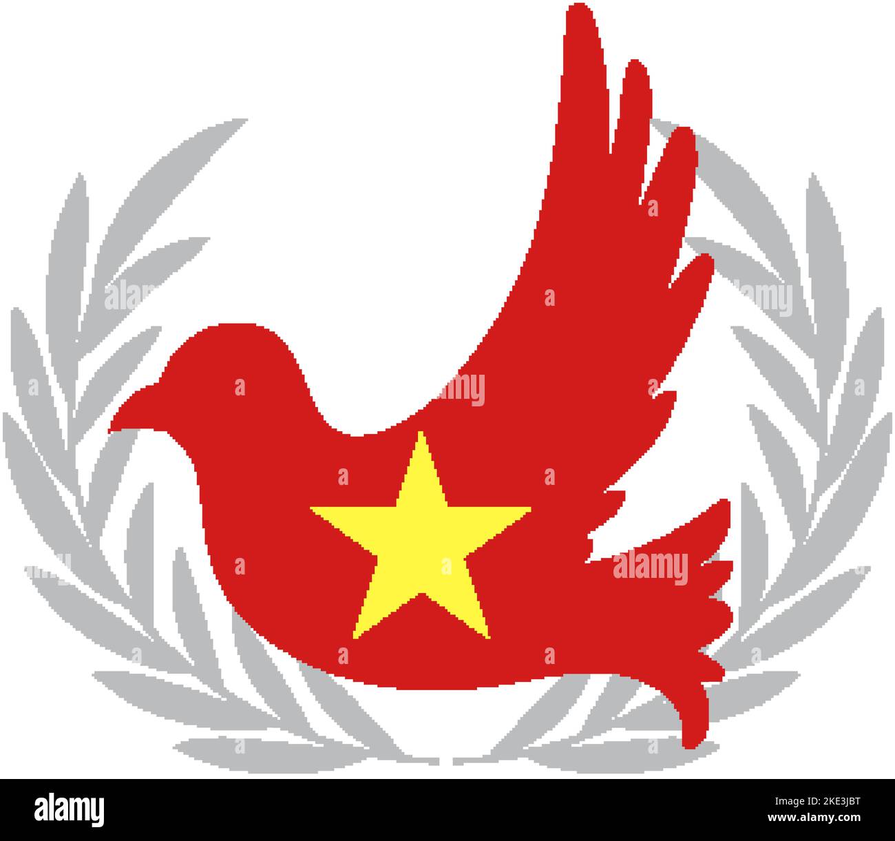 Vietnam flag in dove bird shape illustration Stock Vector Image & Art