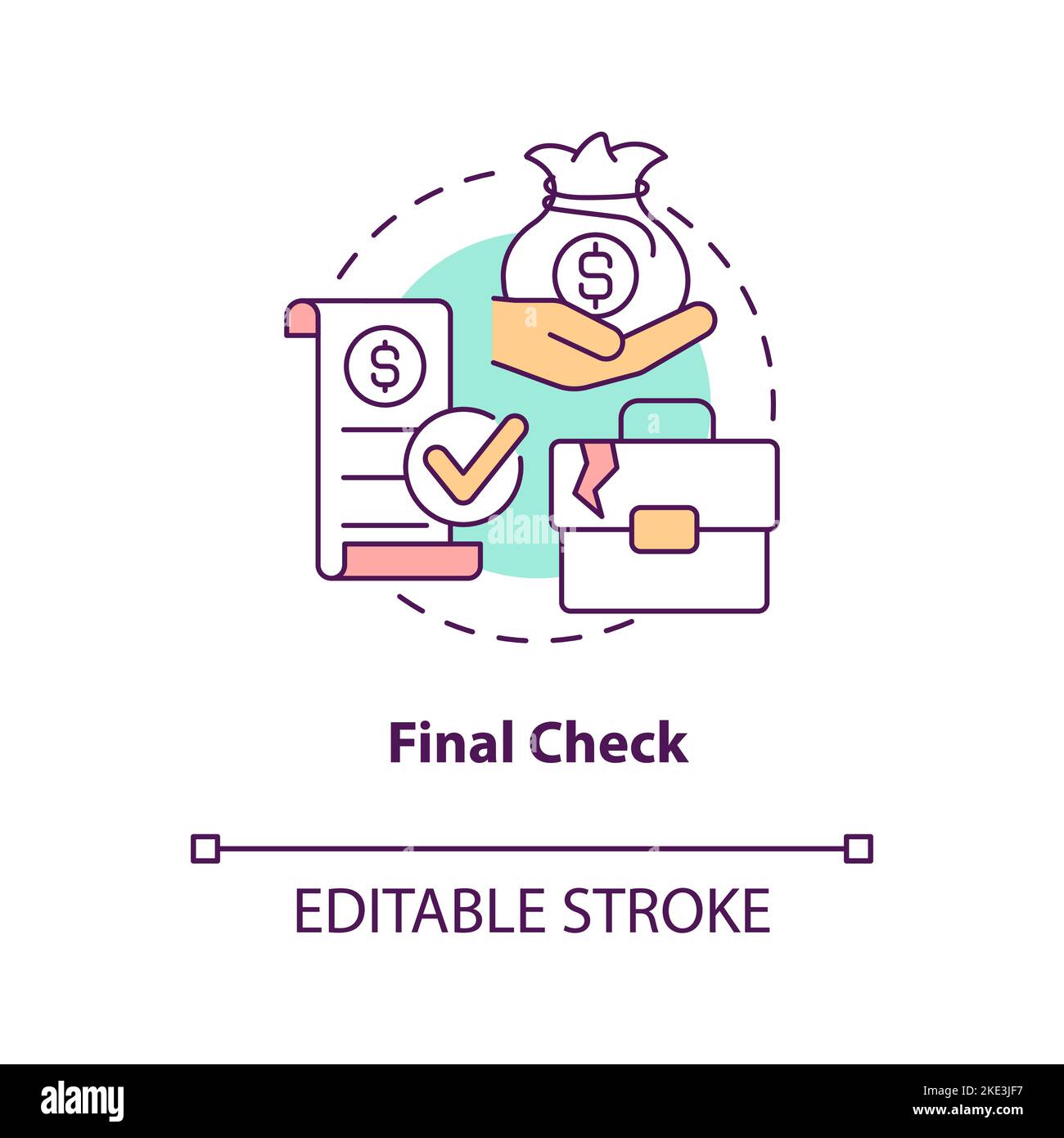 Final check concept icon Stock Vector