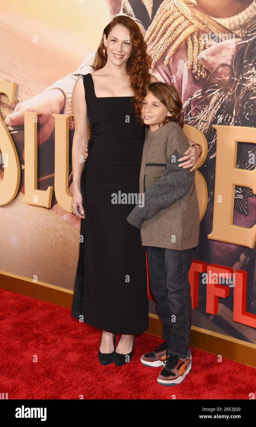 Amanda Righetti and Knox Alan arriving at the "Slumberland" Los Angeles