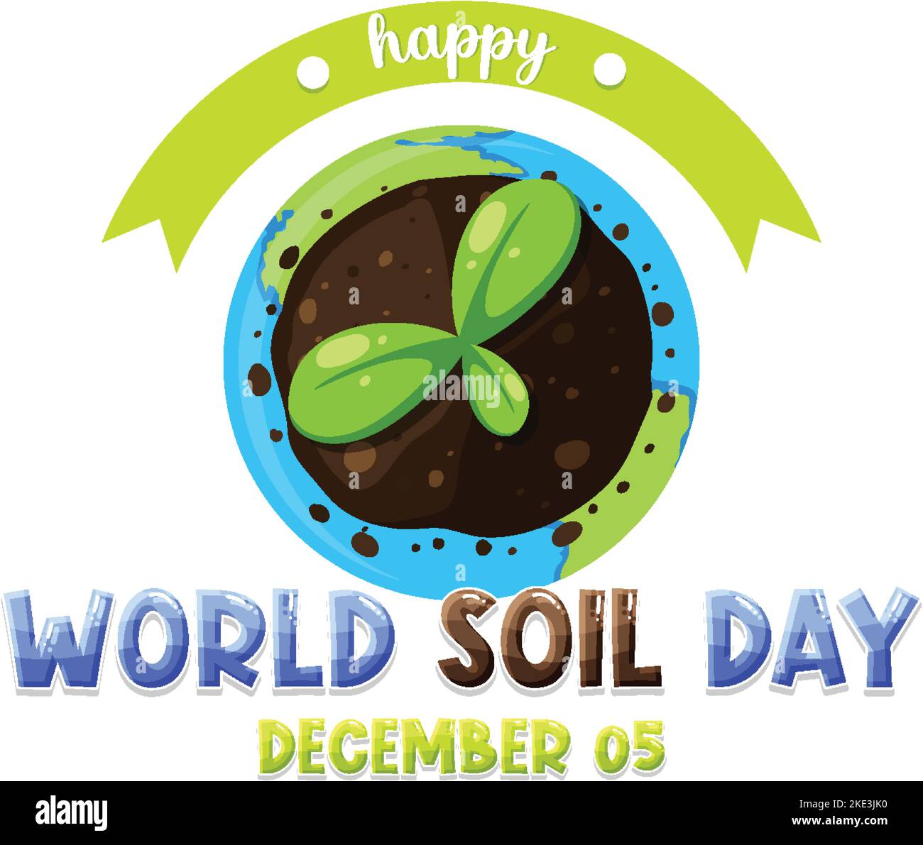 World soil day text for banner or poster design illustration Stock