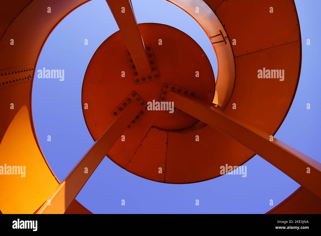 Detail of a spiral viewing platform. Abstract architecture in bright ...