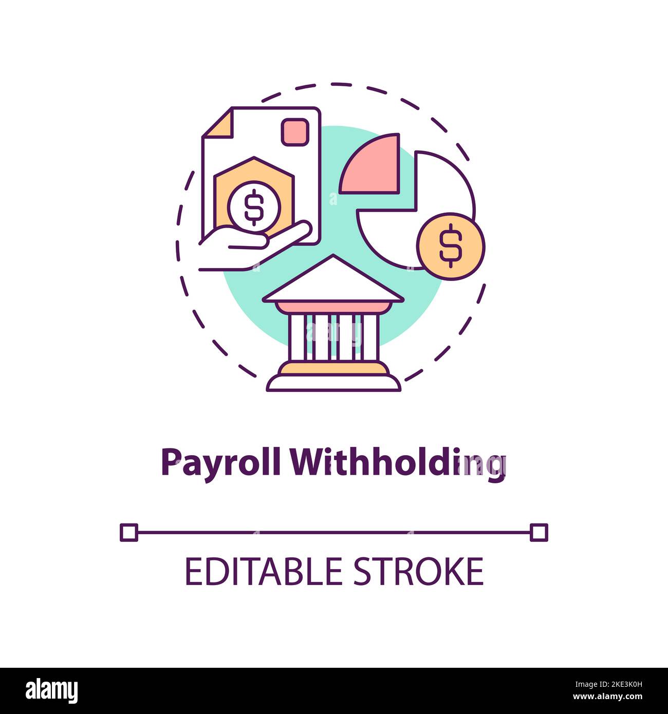Payroll withholding concept icon Stock Vector
