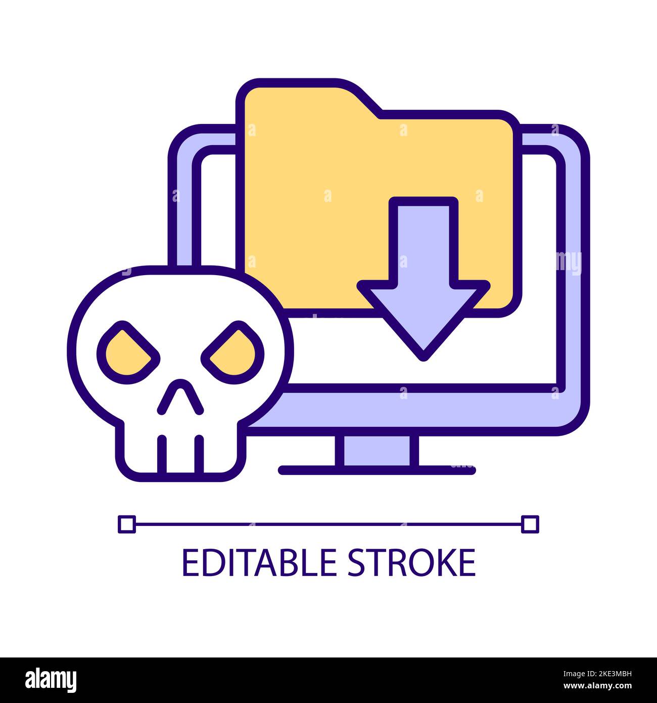 Infected file RGB color icon Stock Vector