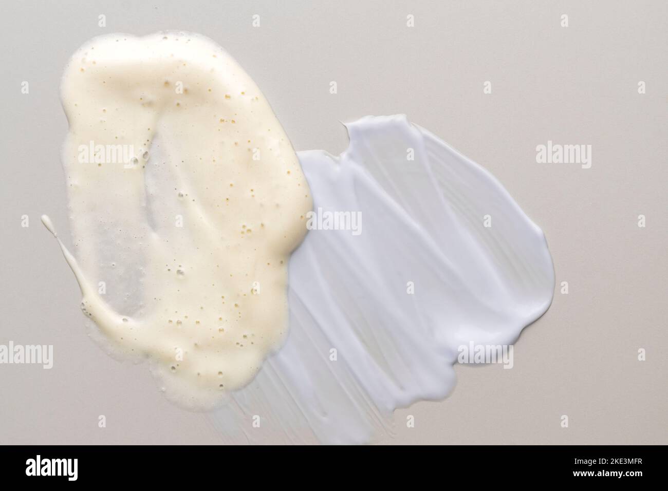 cosmetic smears of creamy textures om beige background. Skin care ...