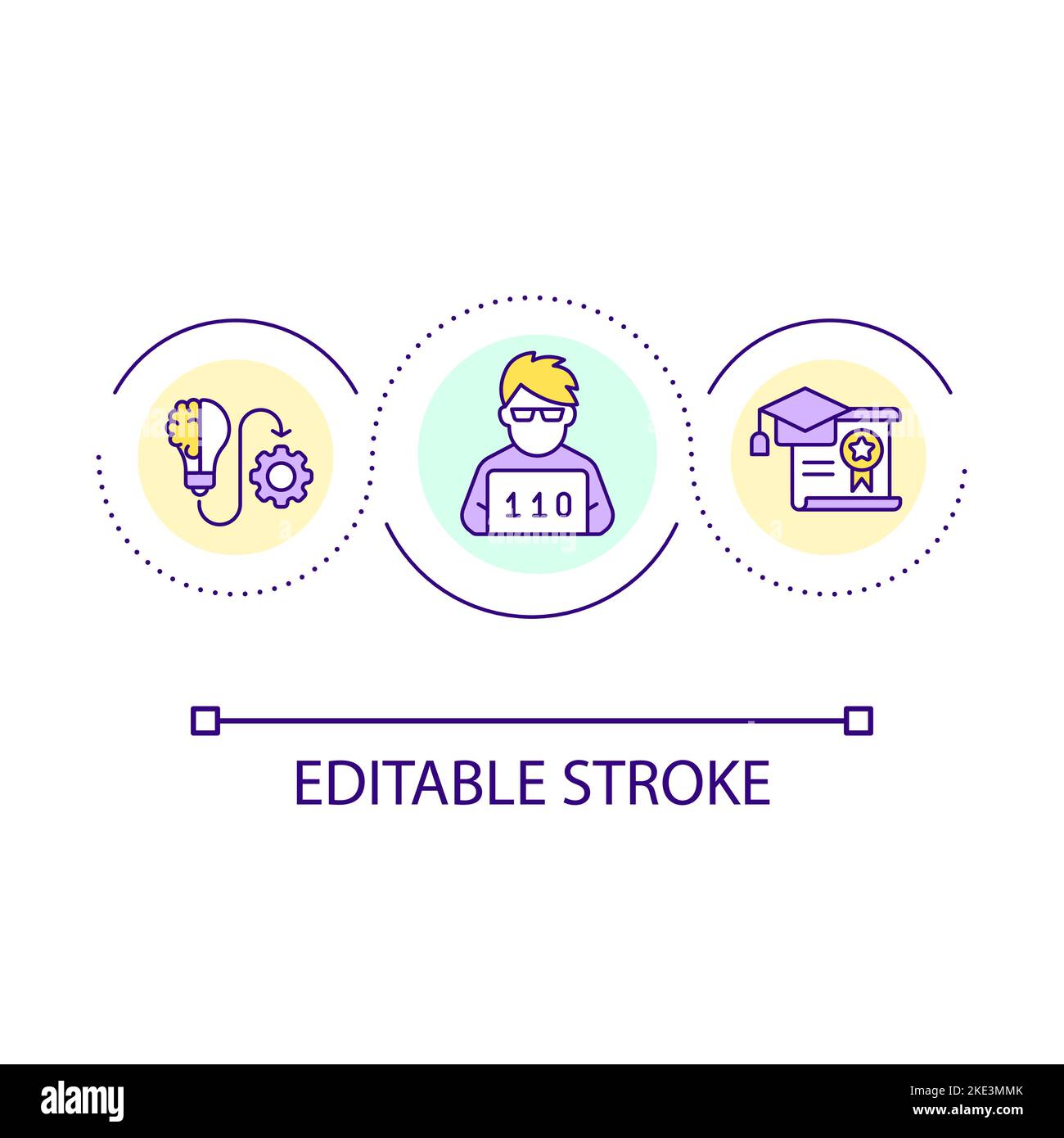 IT education service loop concept icon Stock Vector