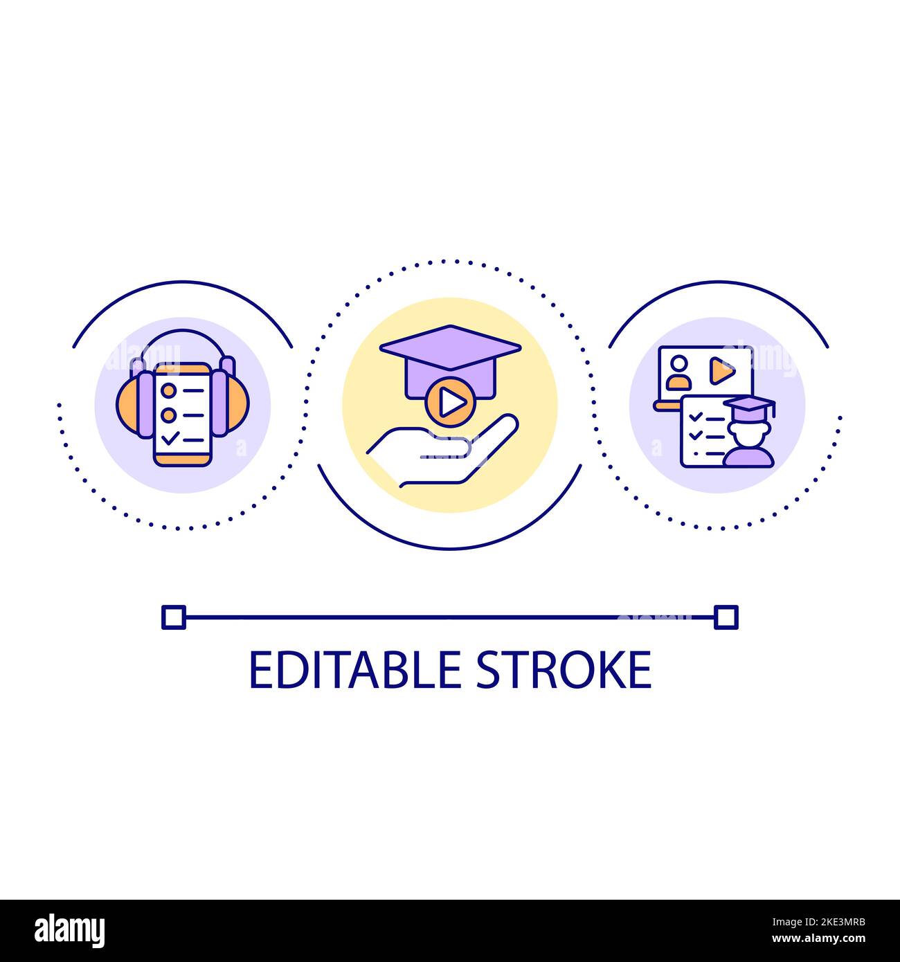 Online education loop concept icon Stock Vector