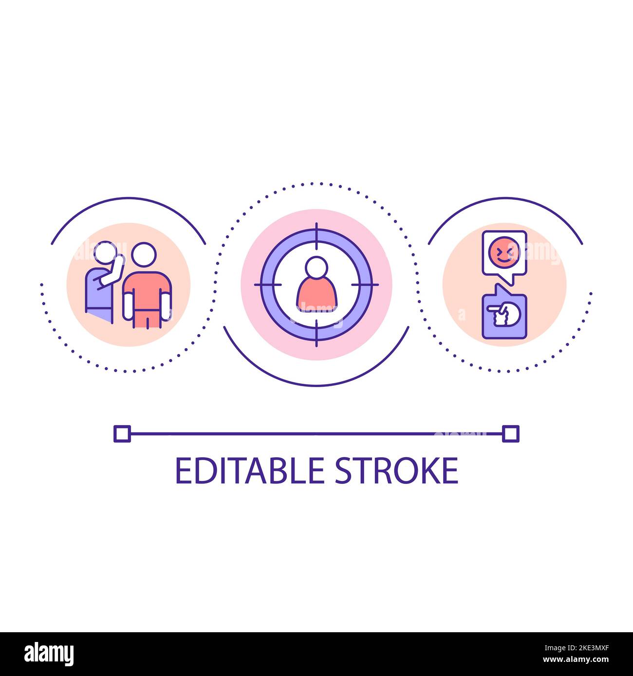 Cyberbullying loop concept icon Stock Vector