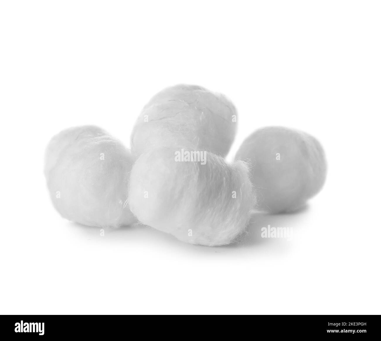 Soft cotton balls on white background Stock Photo
