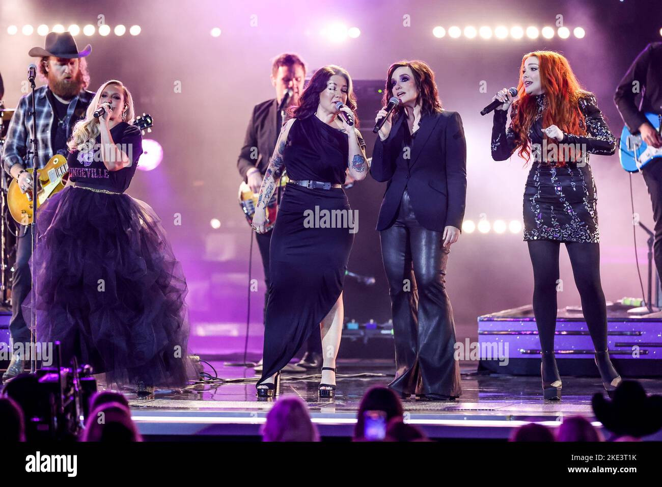 Pillbox Patti, Ashley McBryde, Brandy Clark and Caylee Hammack onstage