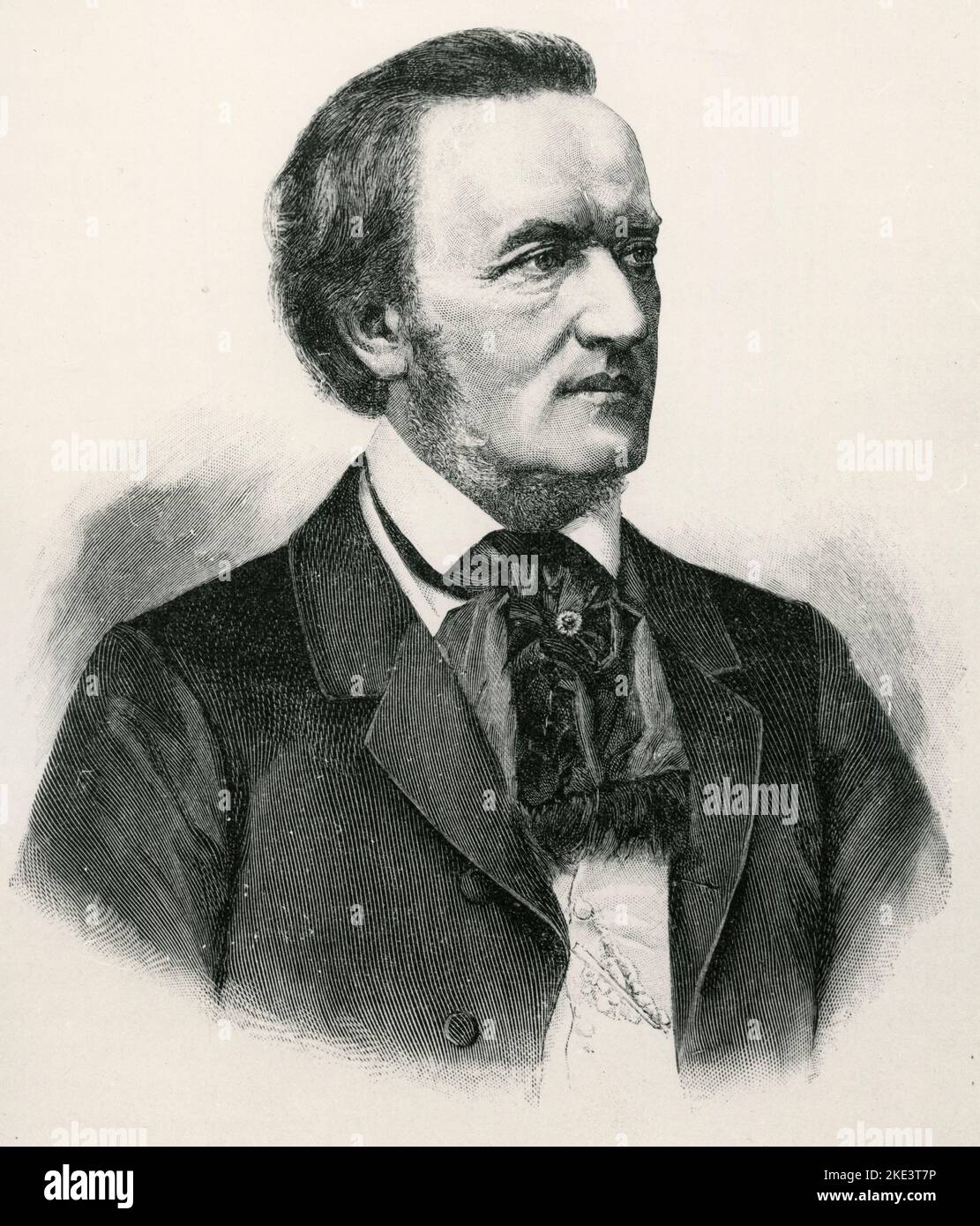 Portrait of German composer Richard Wagner, illustration 1800s Stock ...