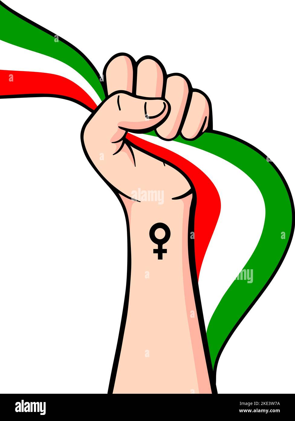 Protests In Iran Vector Poster With Copy Space Solidarity With Iranian Women Template For 