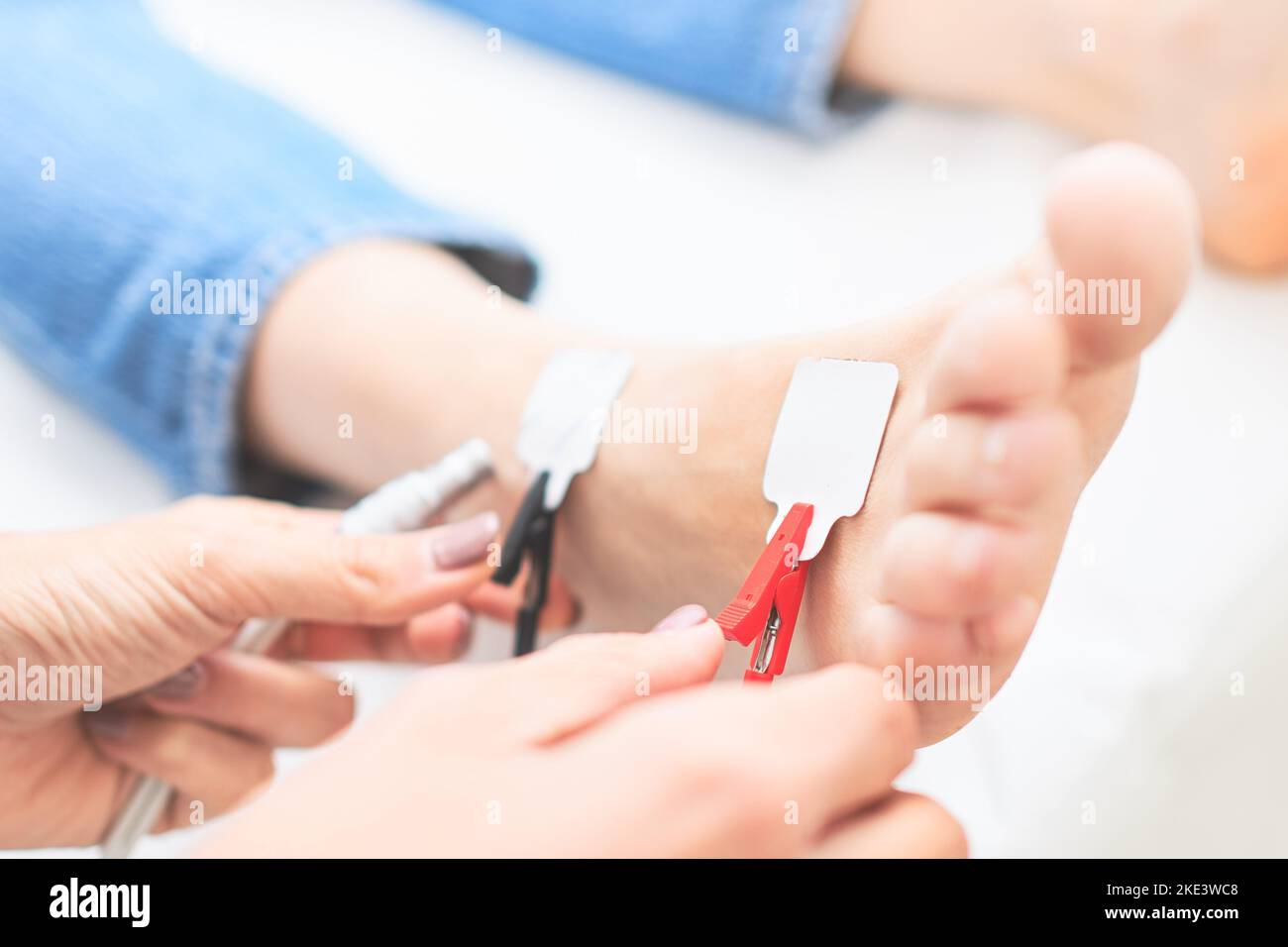 Application of plicometric examination instruments Stock Photo - Alamy