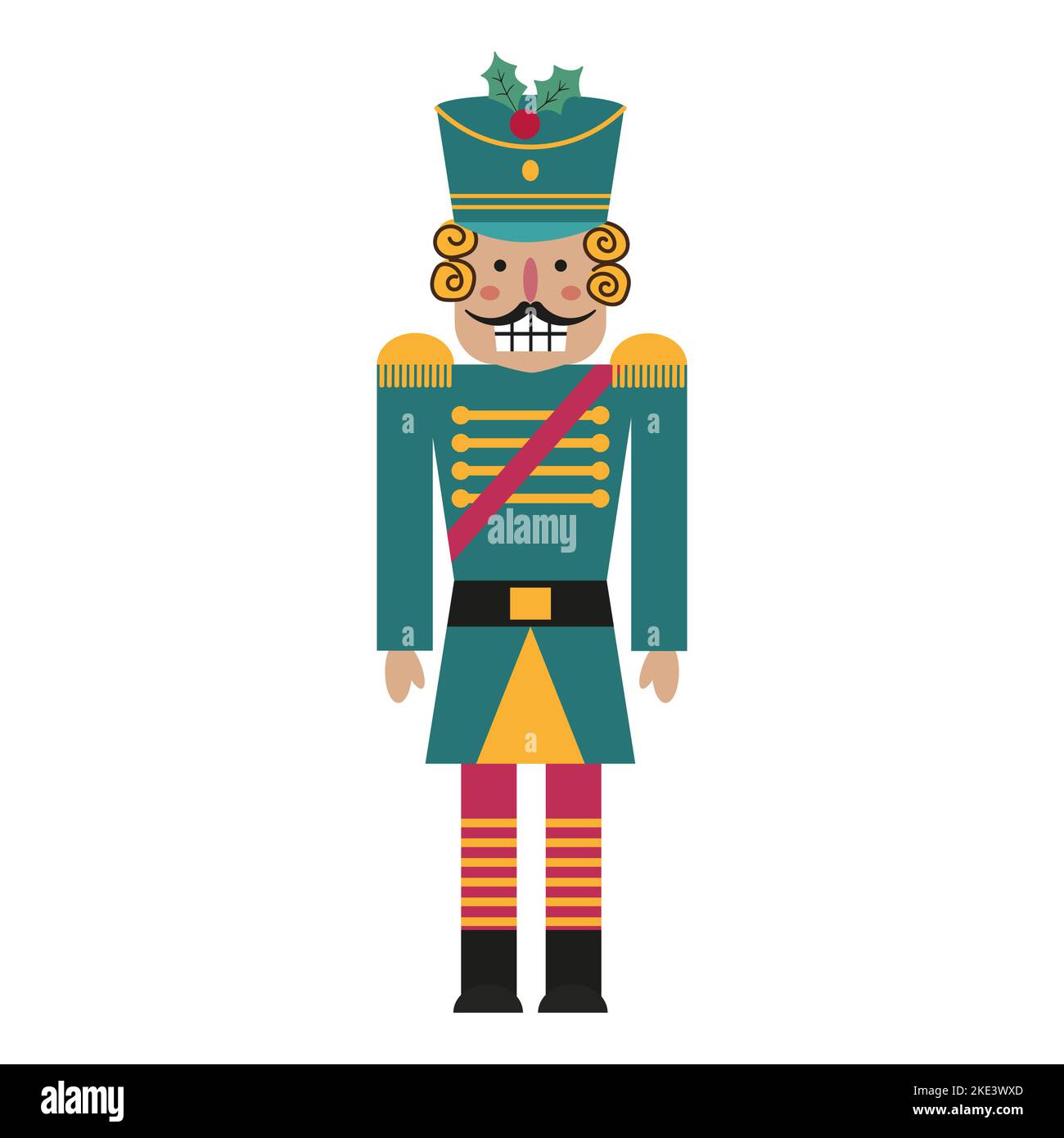 Christmas fairy tale character Nutcracker in illustration new year Stock Vector