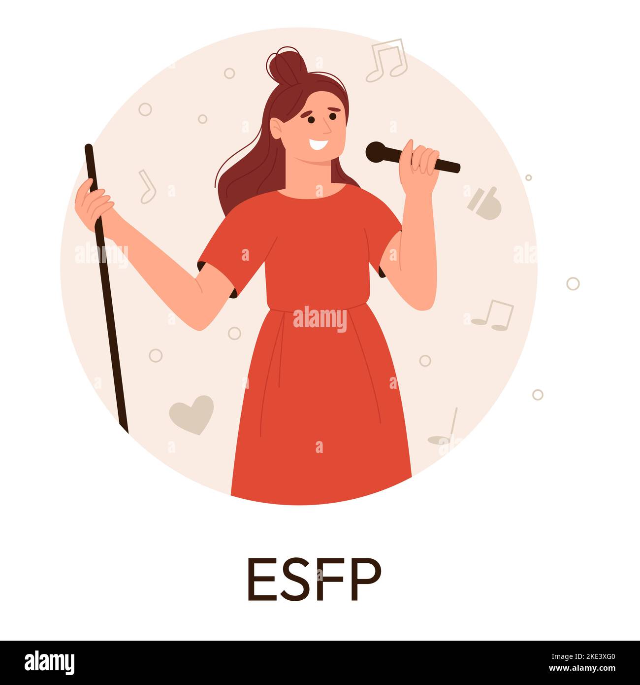 Premium Vector  Mbti concept. actor character. female artist with