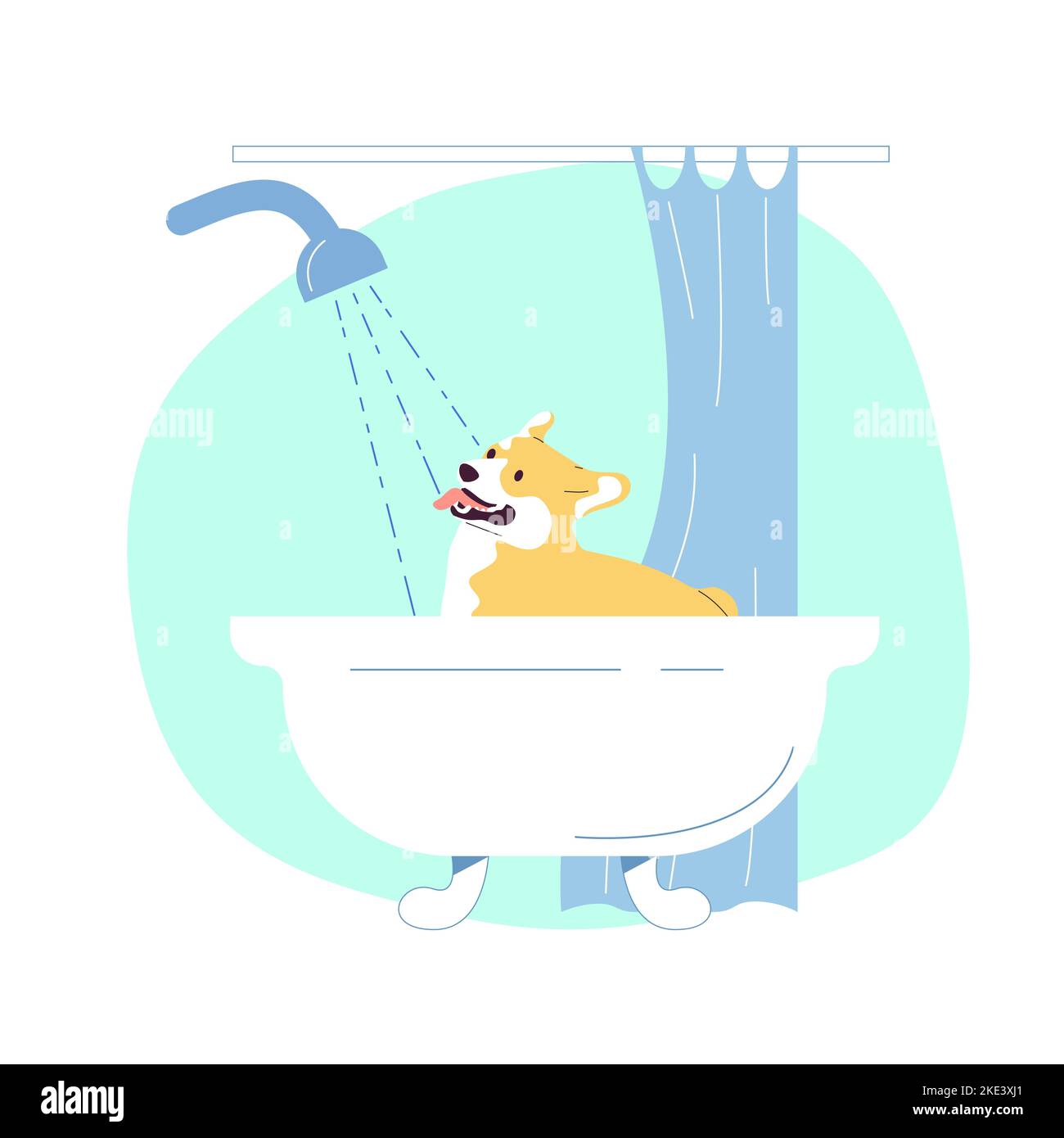 dog bathing in bathtub. Flat vector Stock Vector Image & Art Alamy