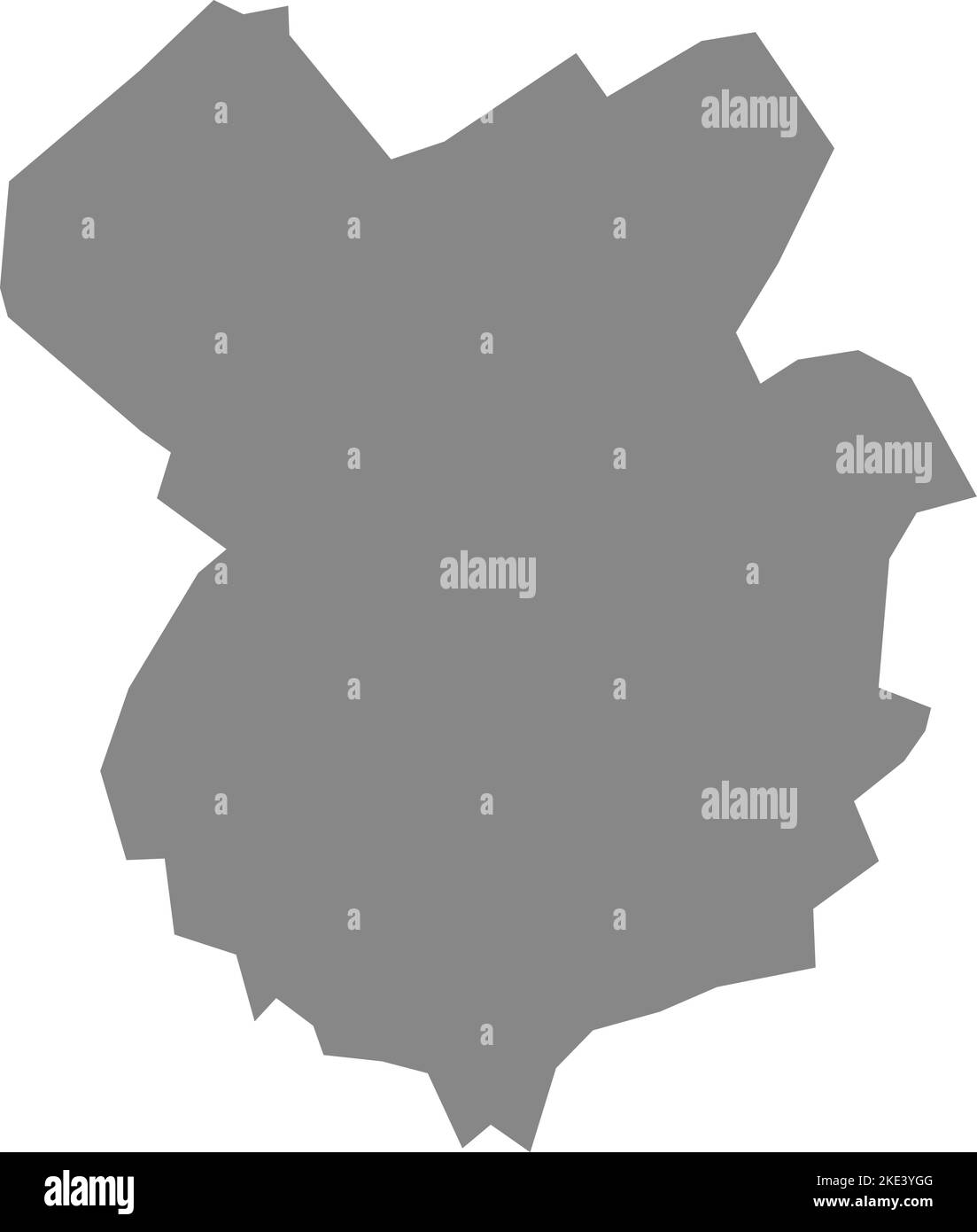 Gray flat blank vector map of the German regional capital city of DÜREN, GERMANY Stock Vector