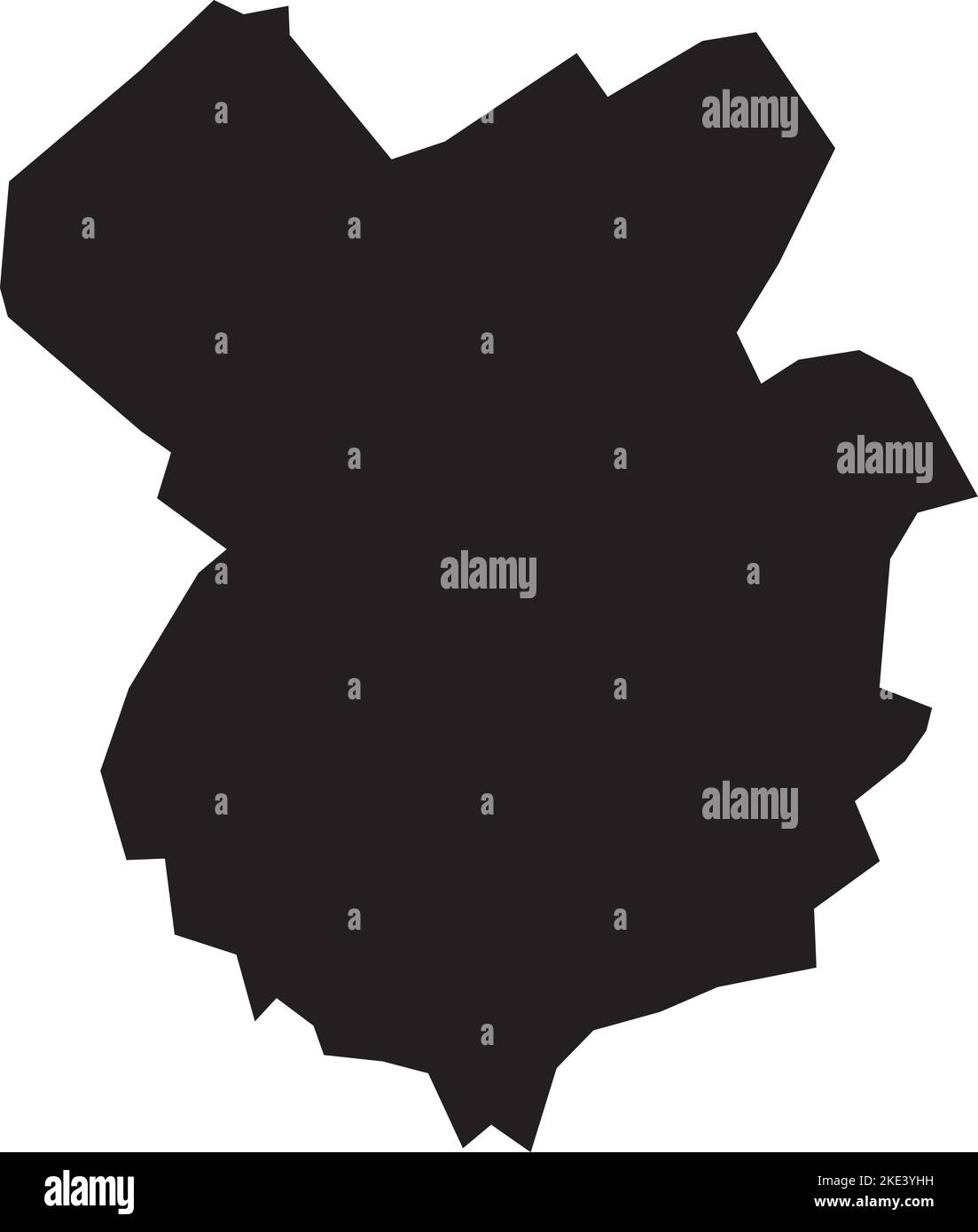 Black flat blank vector map of the German regional capital city of DÜREN, GERMANY Stock Vector