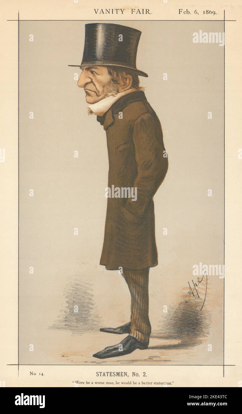 VANITY FAIR SPY CARTOON William Gladstone 'Were he a worse man, he would…' 1869 Stock Photo