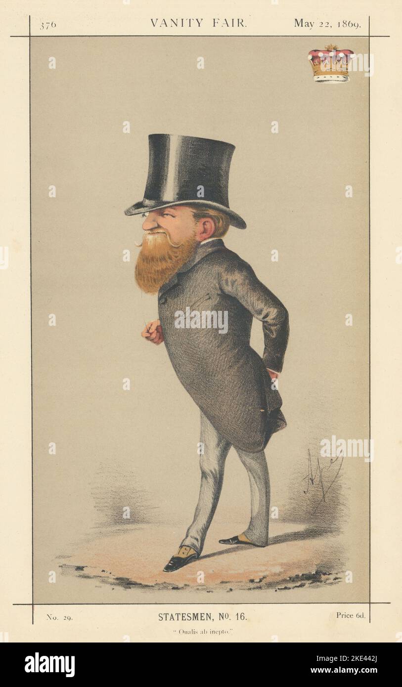 VANITY FAIR SPY CARTOON George Robinson, Marquess Ripon 'Qualis ab inepto' 1869 Stock Photo