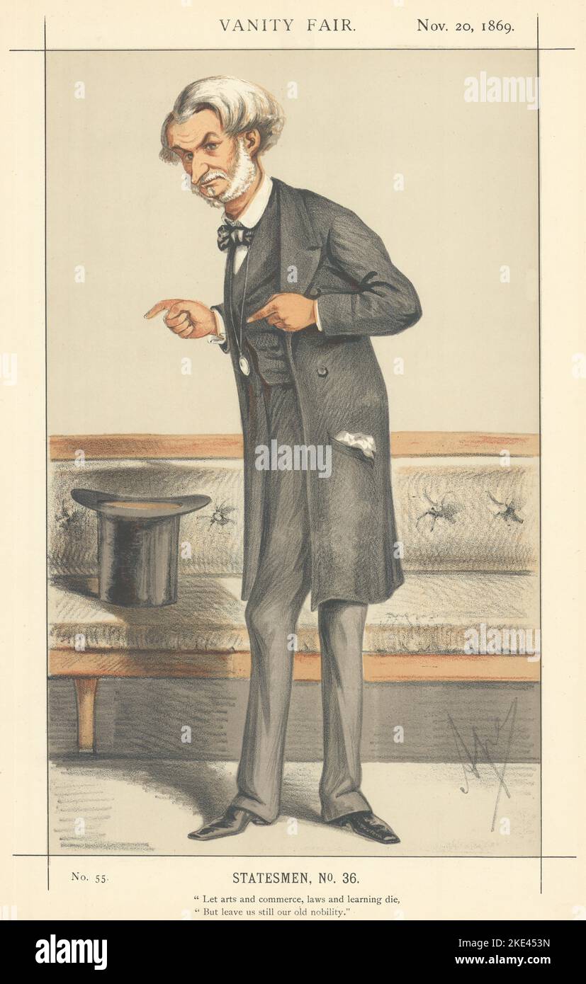 VANITY FAIR SPY CARTOON Lord John Manners 'Let arts & commerce, laws &…' 1869 Stock Photo